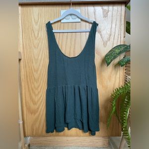 AE Soft & Sexy Ribbed Emerald Green Peplum Tank